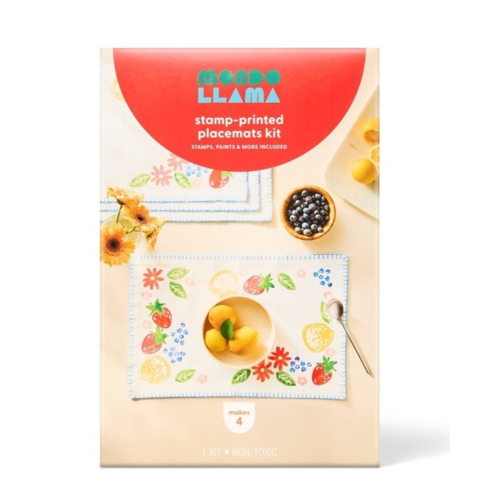 4ct Stamp-Printed Placemats Craft Kit - Mondo Llama™